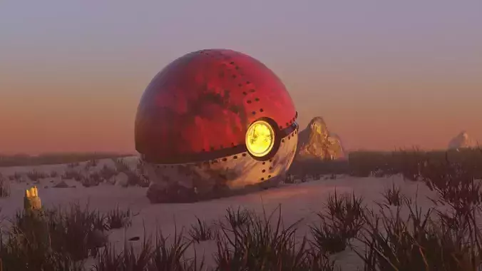Broken Pokeball 3D model