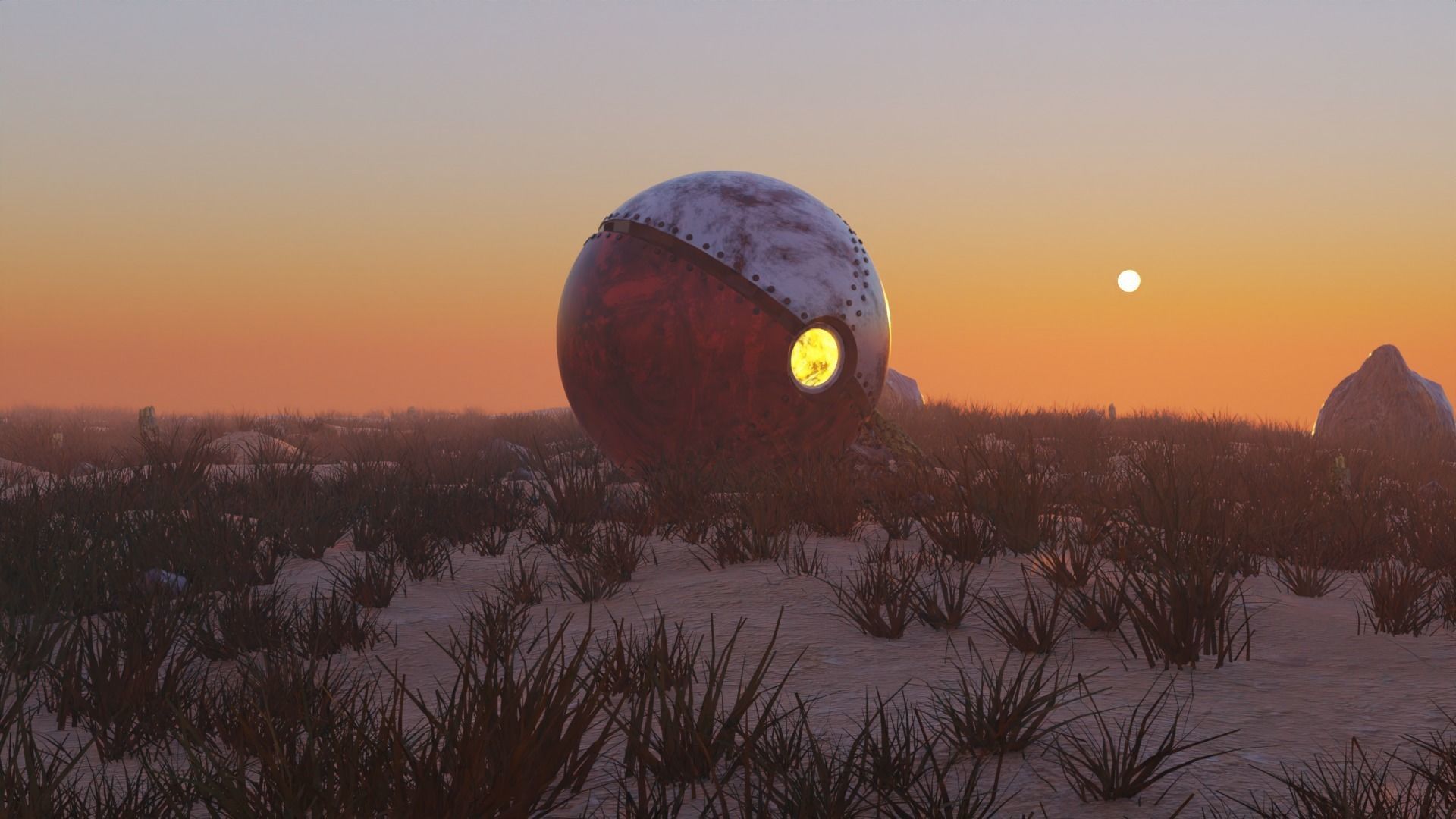 Broken Pokeball 3D model_1