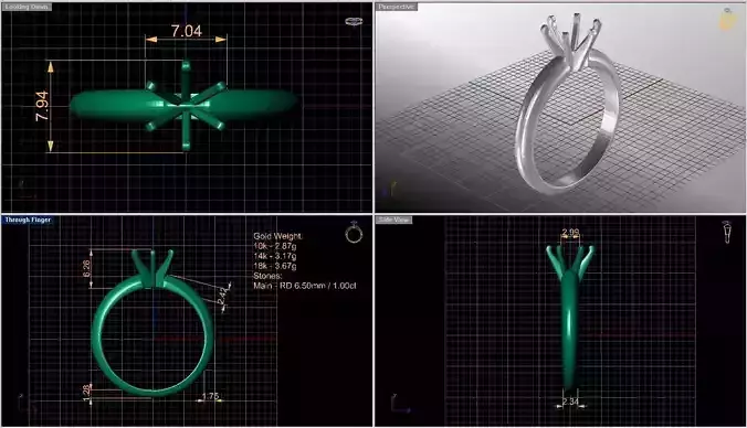 Solitaire diamond ring  STL-3DM-12 renders-on hand-3x360 video