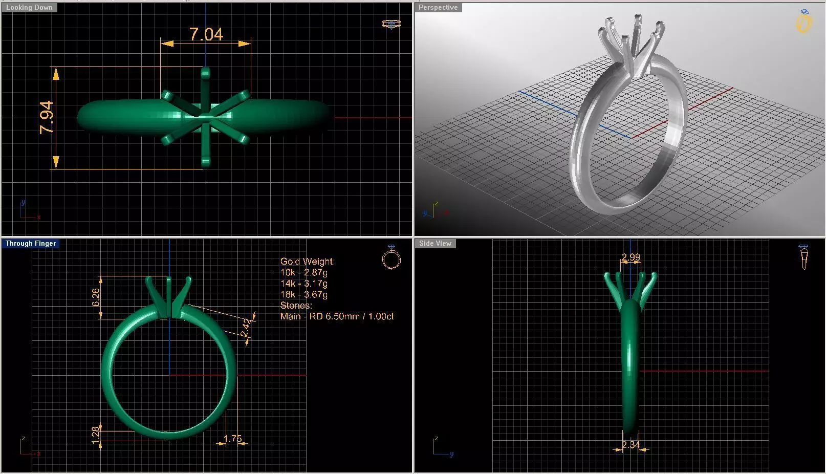 Solitaire diamond ring  STL-3DM-12 renders-on hand-3x360 video 3D print model_0