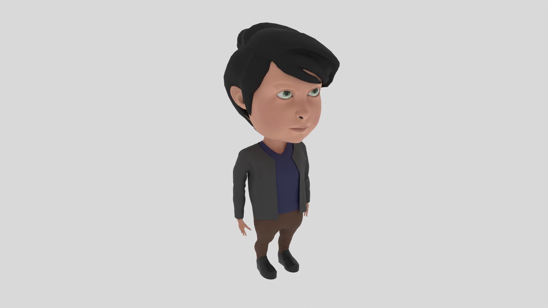 Cartoon Character Low-poly 3D model_1