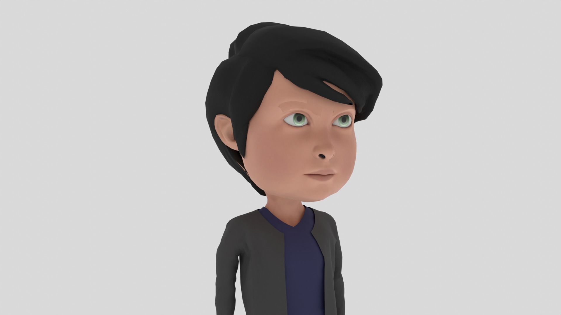 Cartoon Character Low-poly 3D model_3