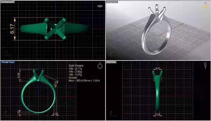 Solitaire diamond ring  STL-3DM-12 renders-on hand render