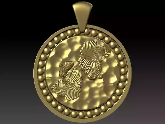 Piscess chinese zodiac pendant