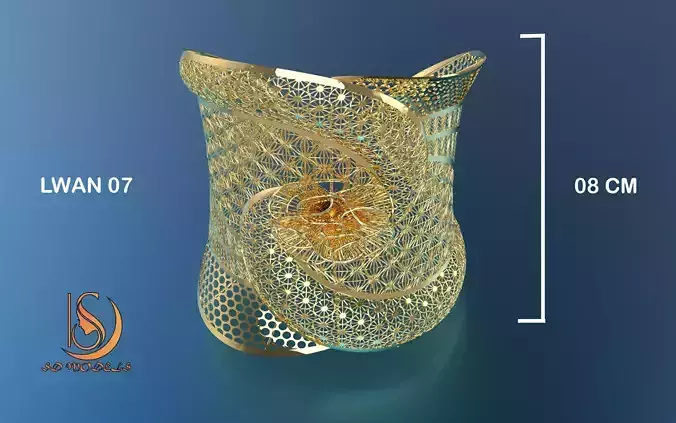 Turkish Arabic Fancy 3d Model Jewelry Bangles Onyx Model LWAN-07