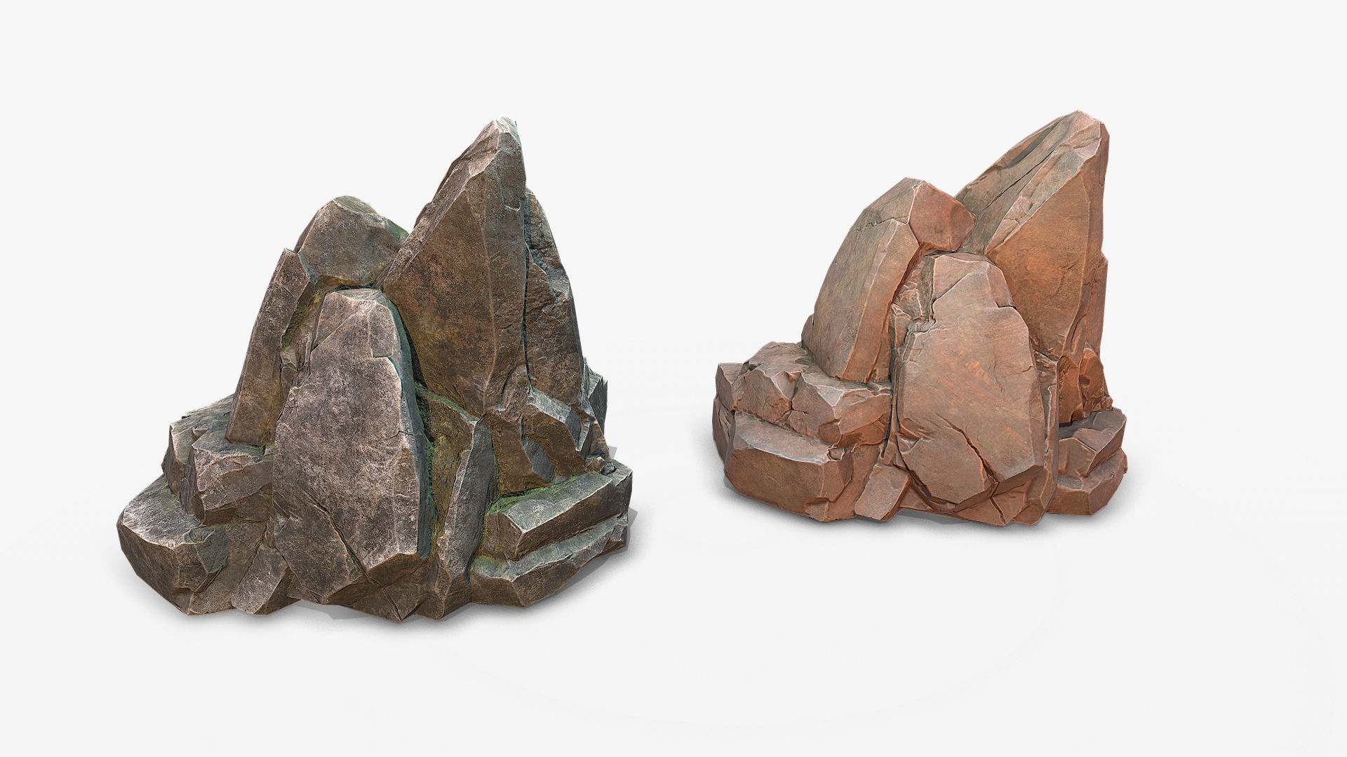 Sharp Rock 1 two texture Low-poly 3D model_9
