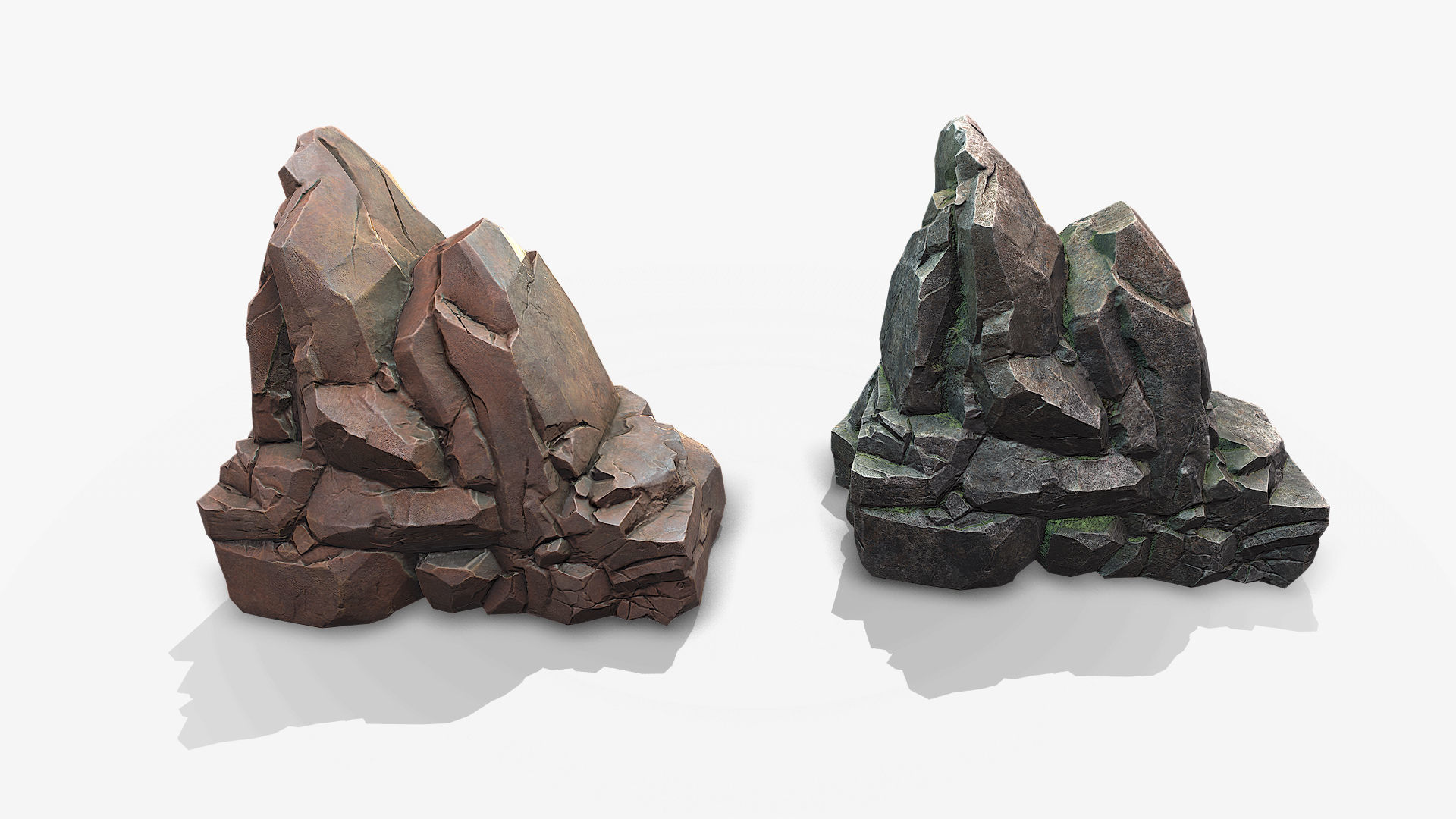 Sharp Rock 1 two texture Low-poly 3D model_8