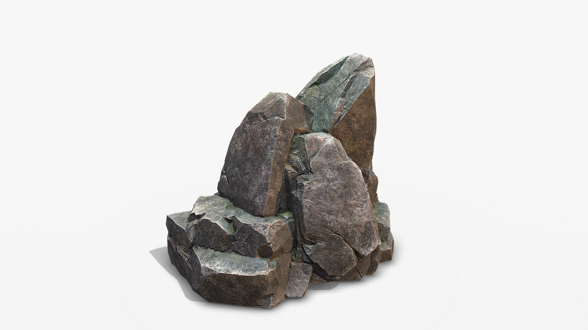 Sharp Rock 1 two texture Low-poly 3D model_3
