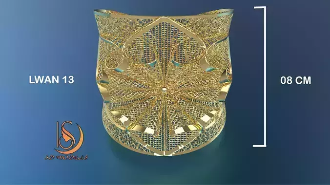 Turkish Arabic Fancy 3d Model Jewelry Bangles Onyx Model LWAN-13