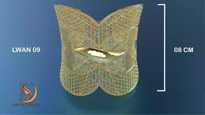 Turkish Arabic Fancy 3d Model Jewelry Bangles Onyx Model LWAN-09