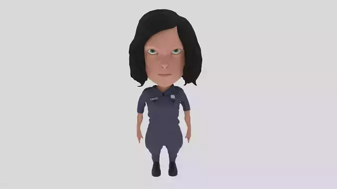 Cartoon Police Woman