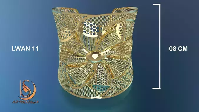 Turkish Arabic Fancy 3d Model Jewelry Bangles Onyx Model LWAN-11