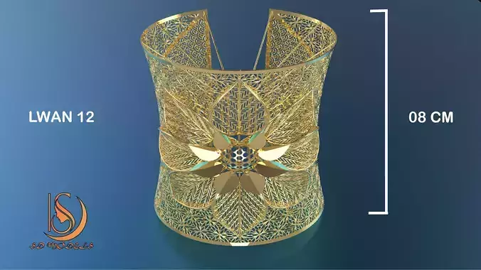 Turkish Arabic Fancy 3d Model Jewelry Bangles Onyx Model LWAN-12