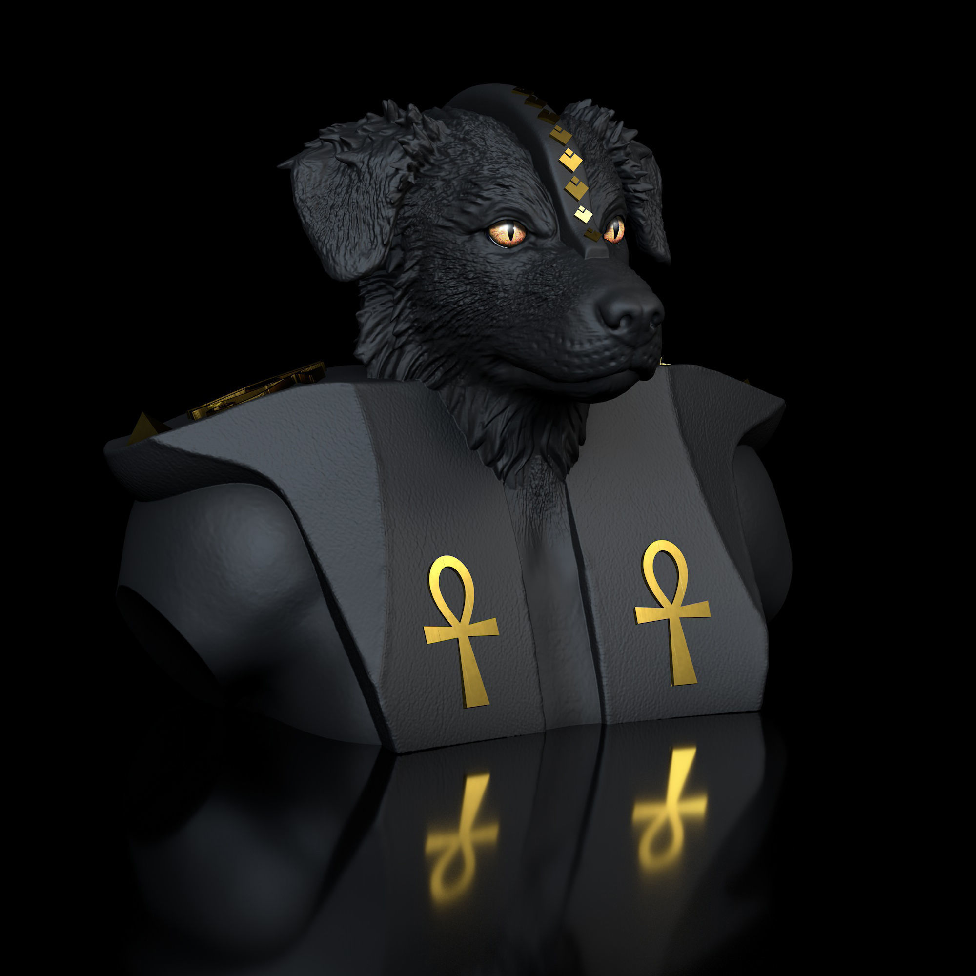 Dog Australian border Anubis friendly 3D model 3D printable | CGTrader