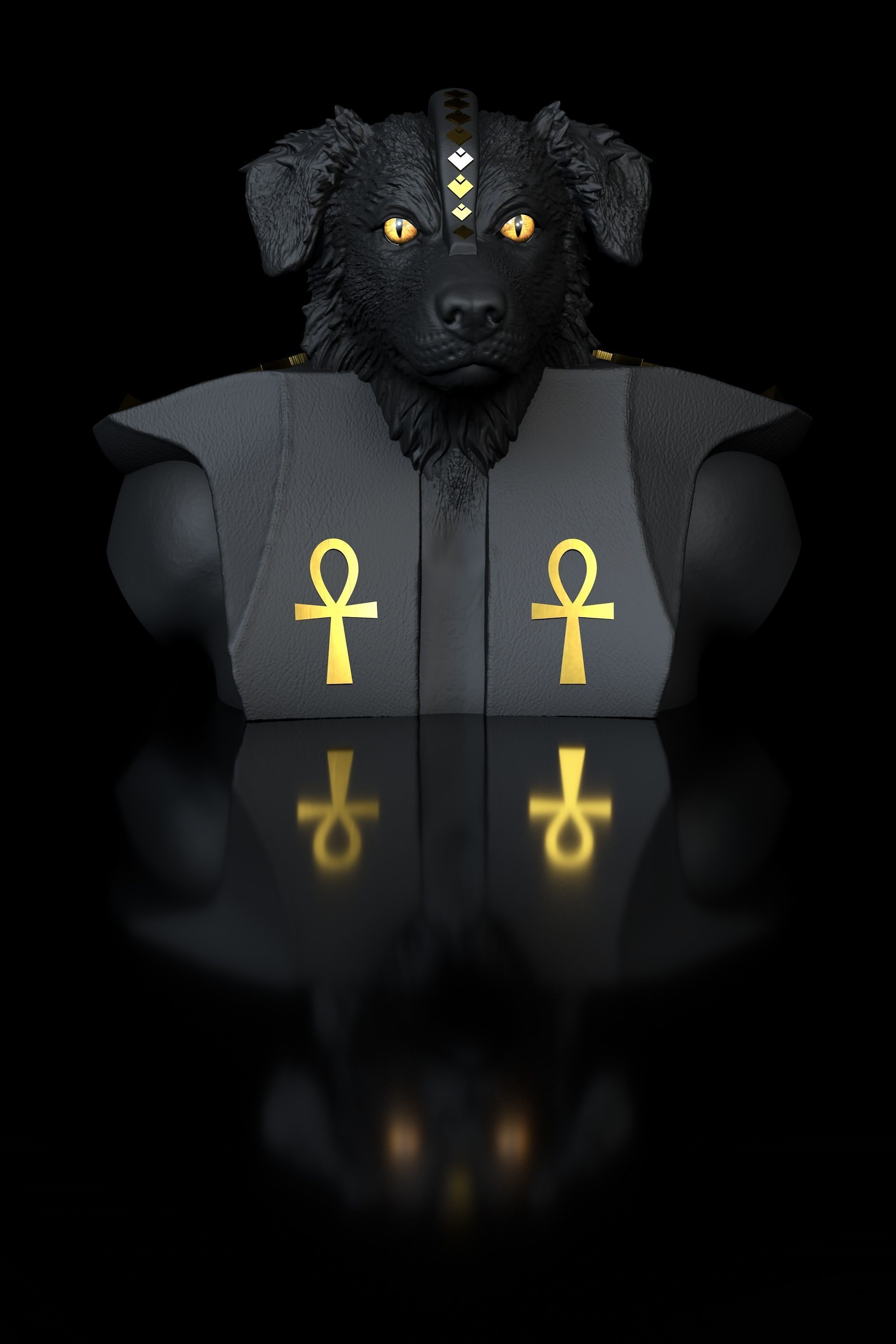 Dog Australian border Anubis friendly 3D model 3D printable | CGTrader