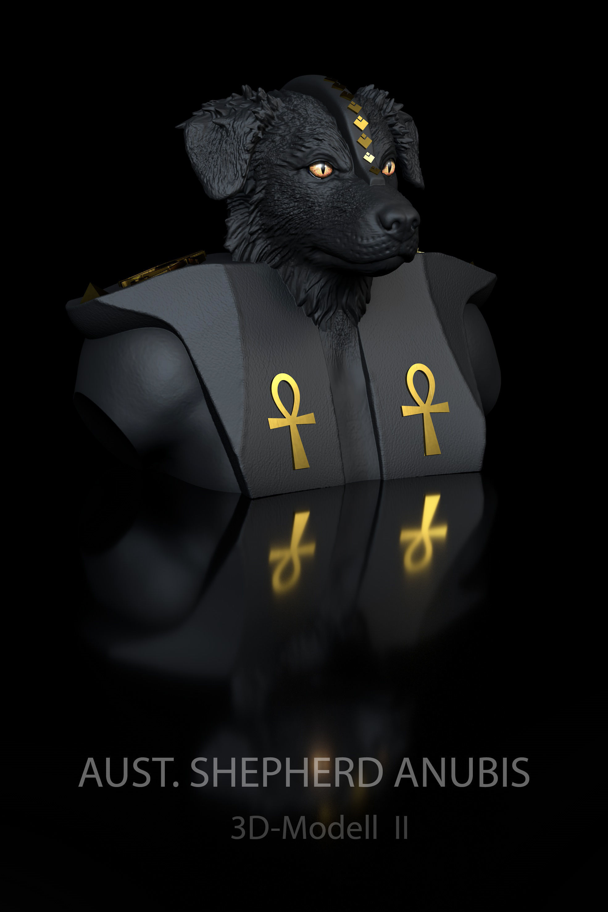 Dog Australian border Anubis friendly 3D model 3D printable | CGTrader