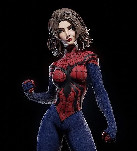 Spider-Girl 3D Print spider - woman statue 3D print model