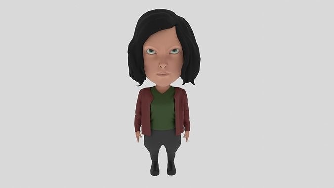 Cartoon Character Woman Low-poly 3D model