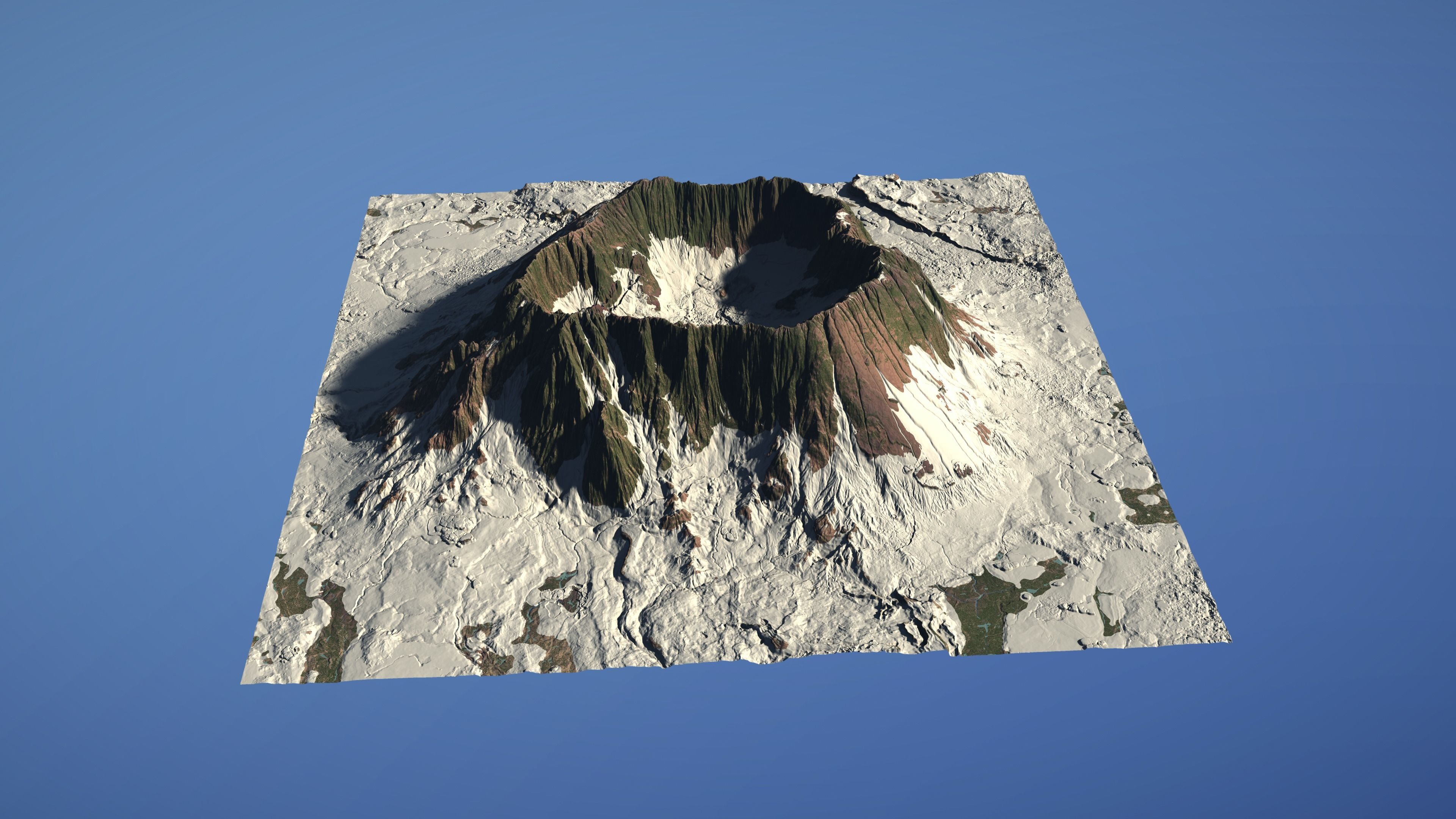 Landscape Environment Volcano Snow 03 Low-poly 3D model_16