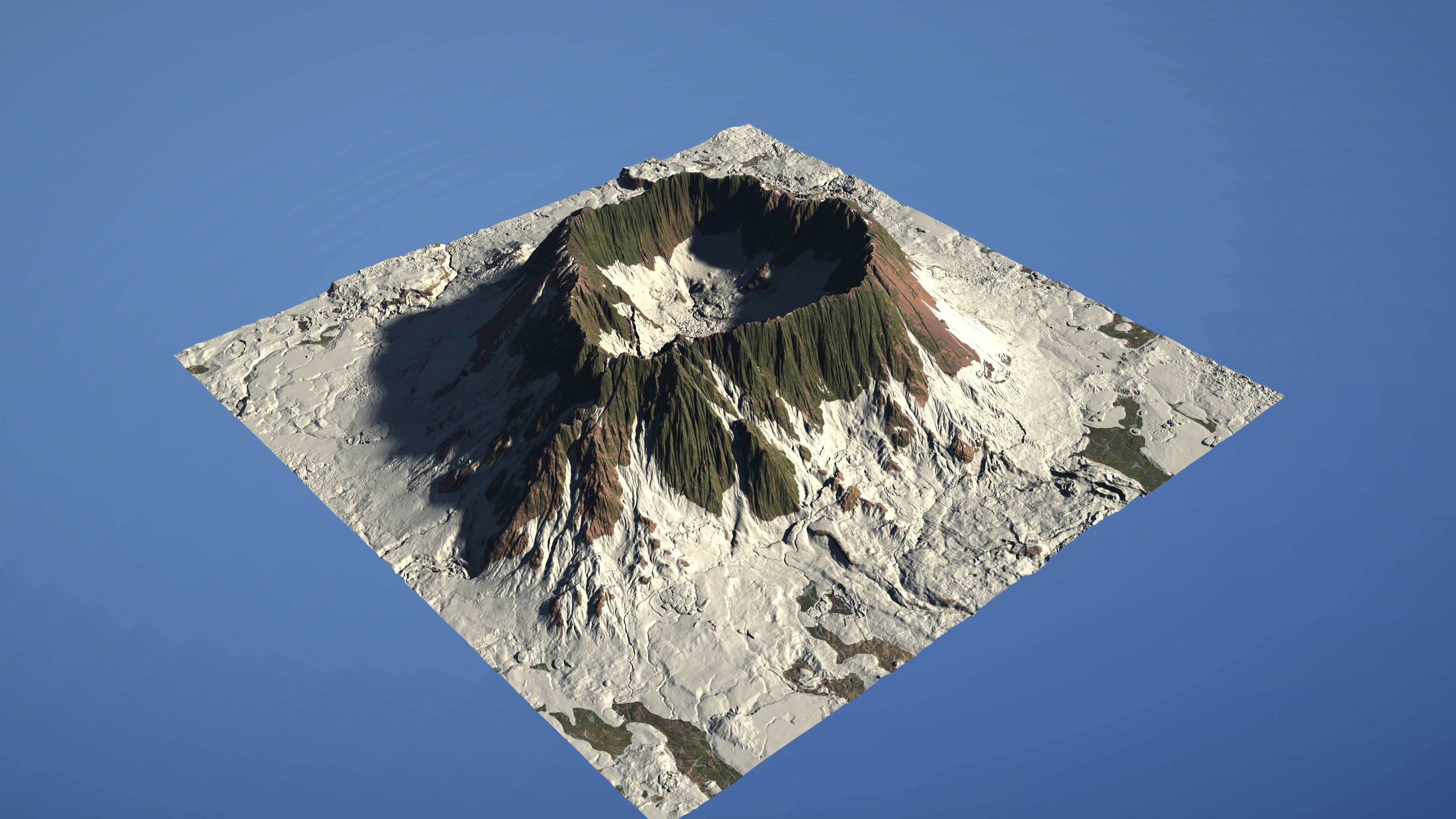 Landscape Environment Volcano Snow 03 Low-poly 3D model_17