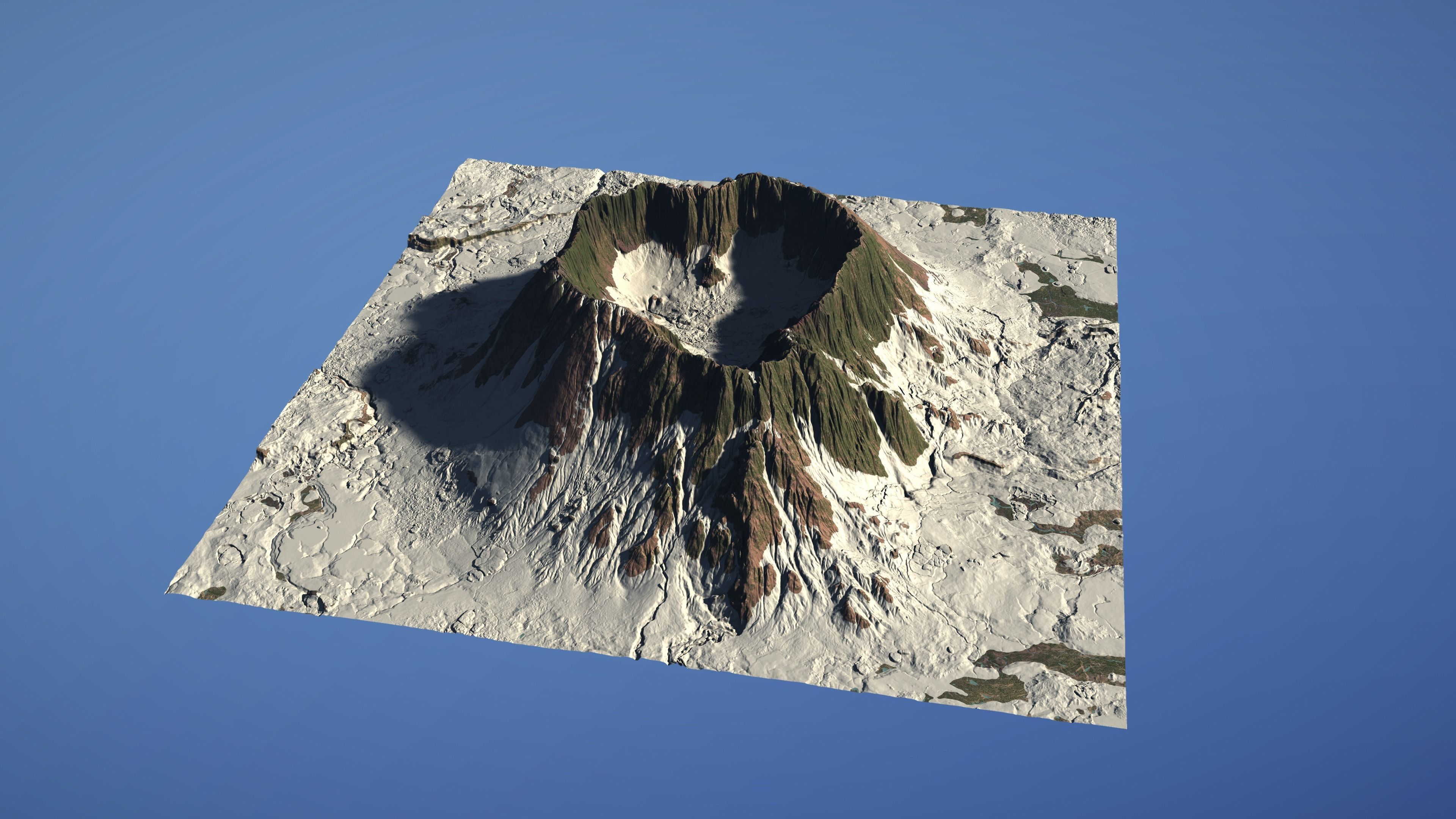 Landscape Environment Volcano Snow 03 Low-poly 3D model_12