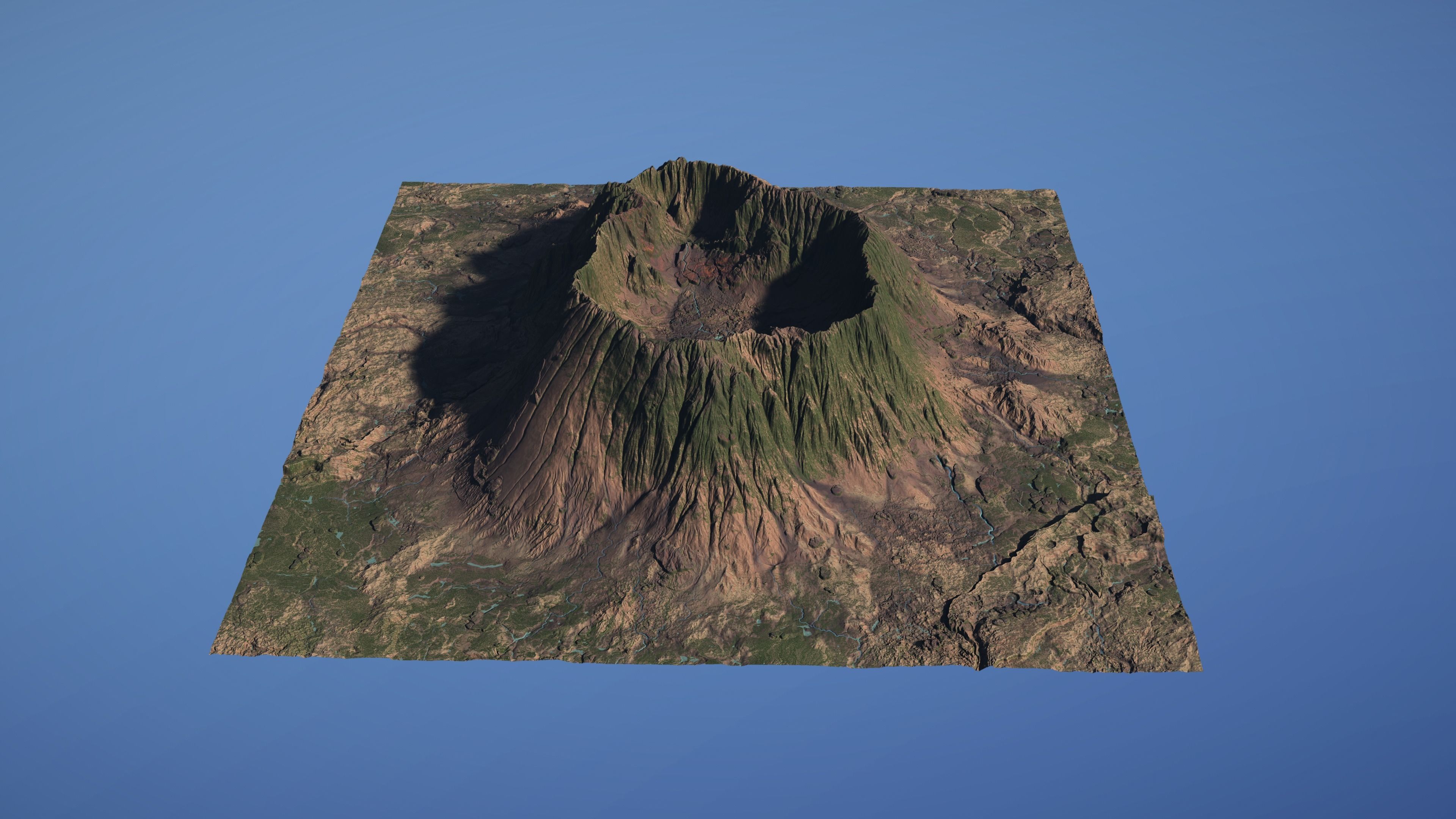 Landscape Environment Volcano Snow 03 Low-poly 3D model_1