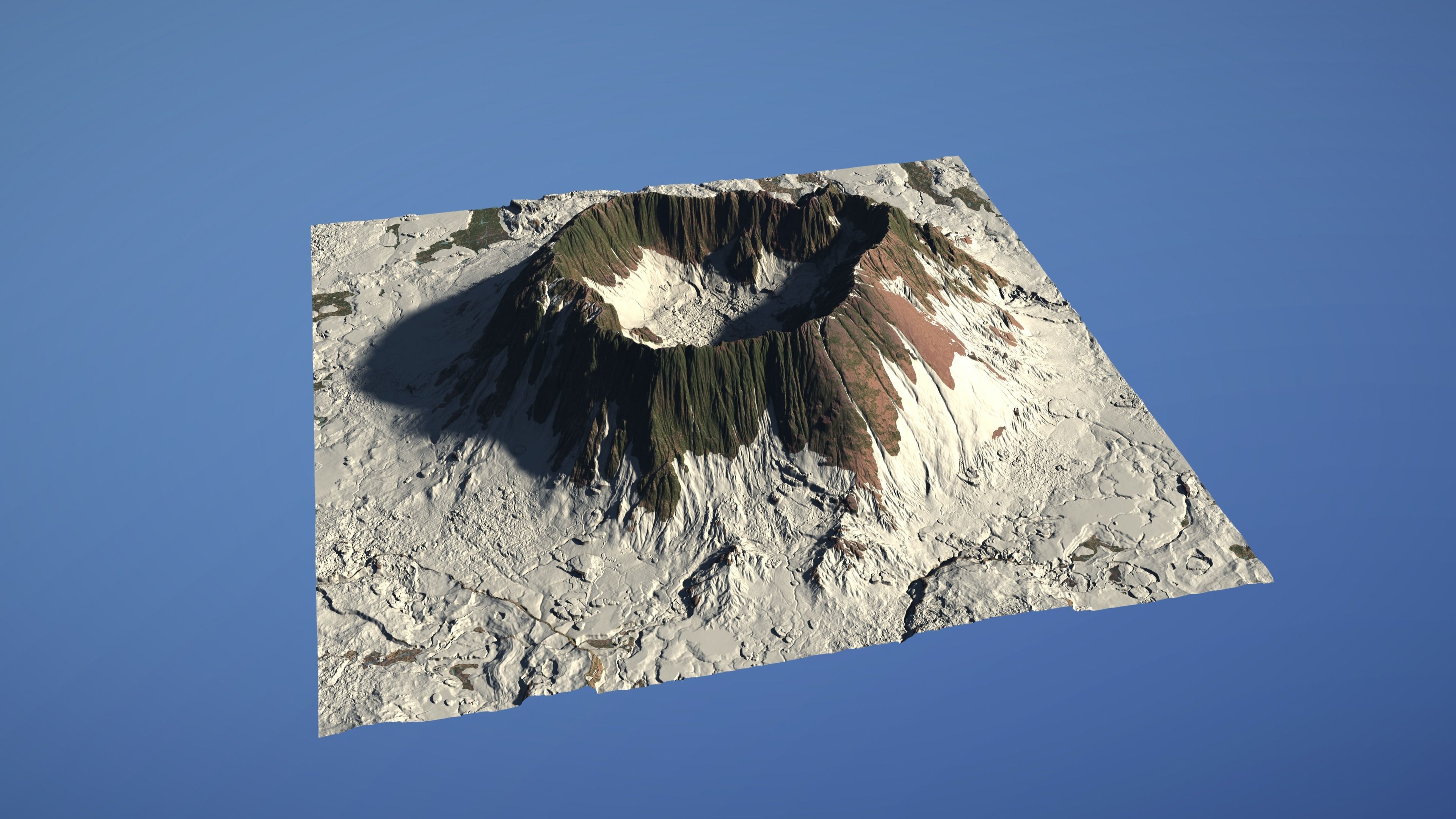 Landscape Environment Volcano Snow 03 Low-poly 3D model_18