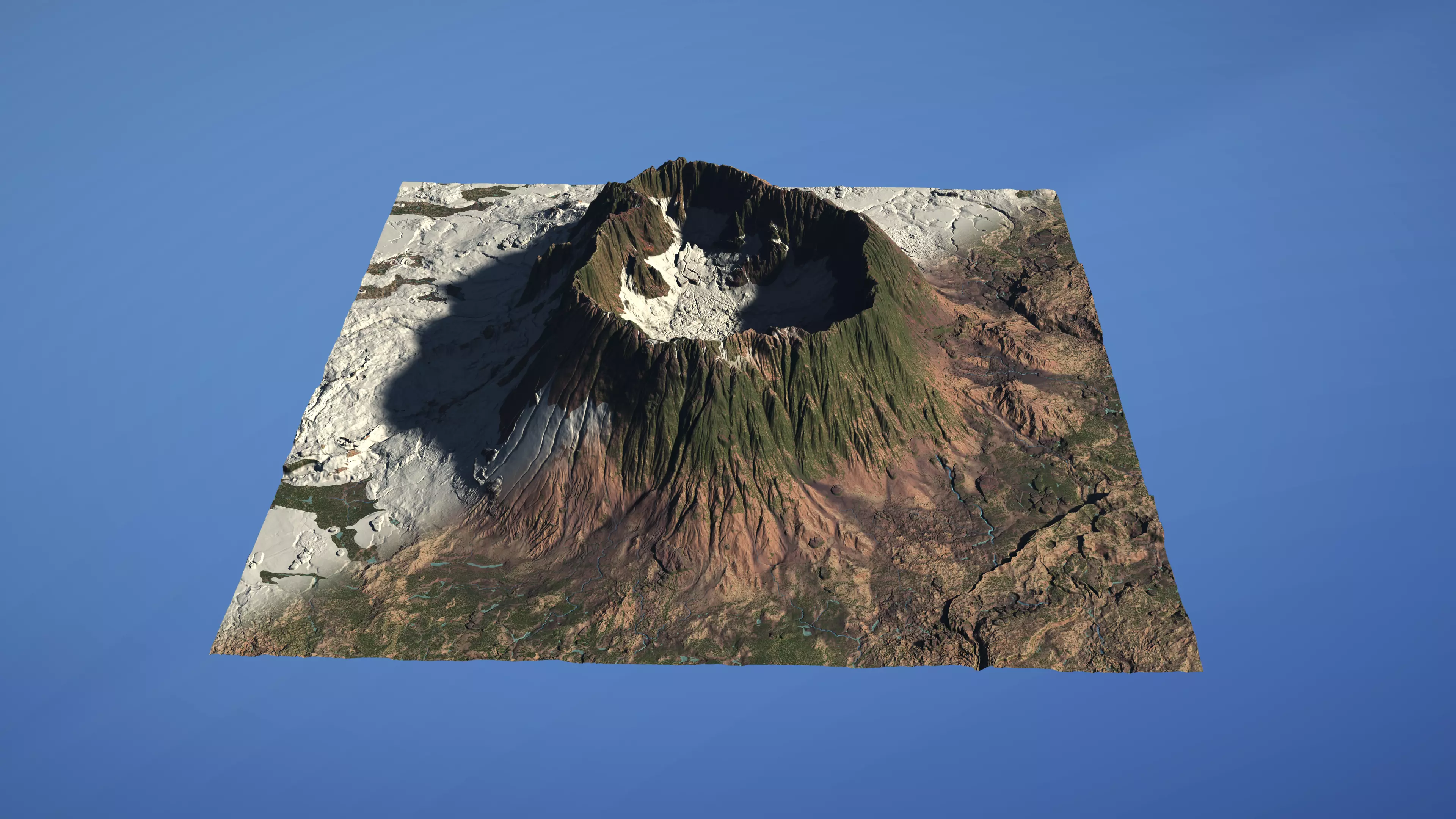Landscape Environment Volcano Snow 03 Low-poly 3D model_0
