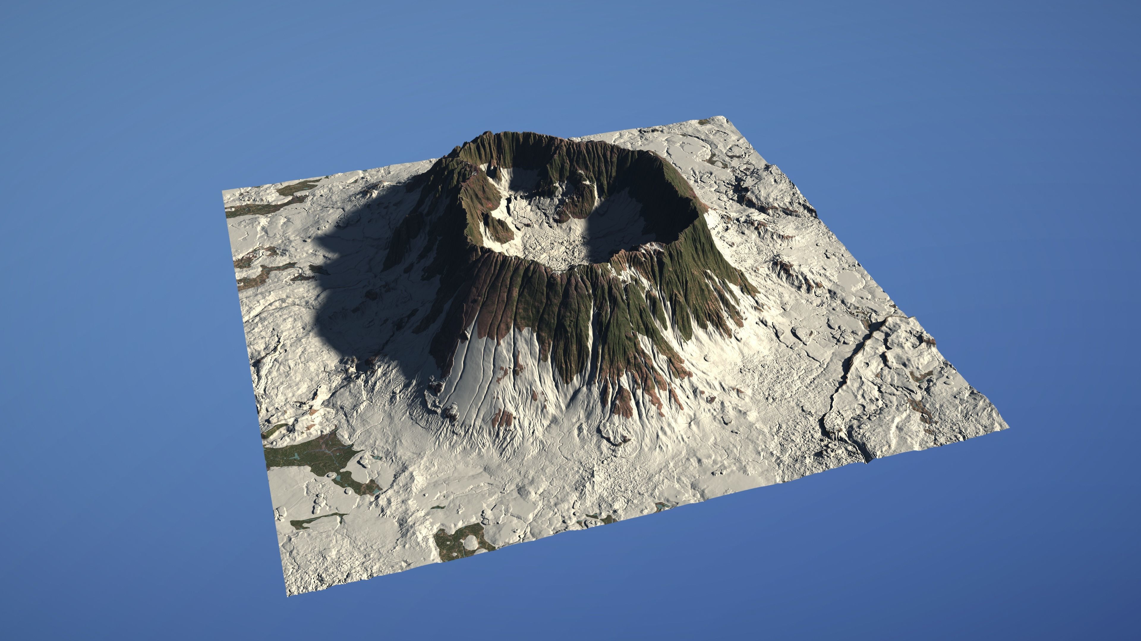 Landscape Environment Volcano Snow 03 Low-poly 3D model_13