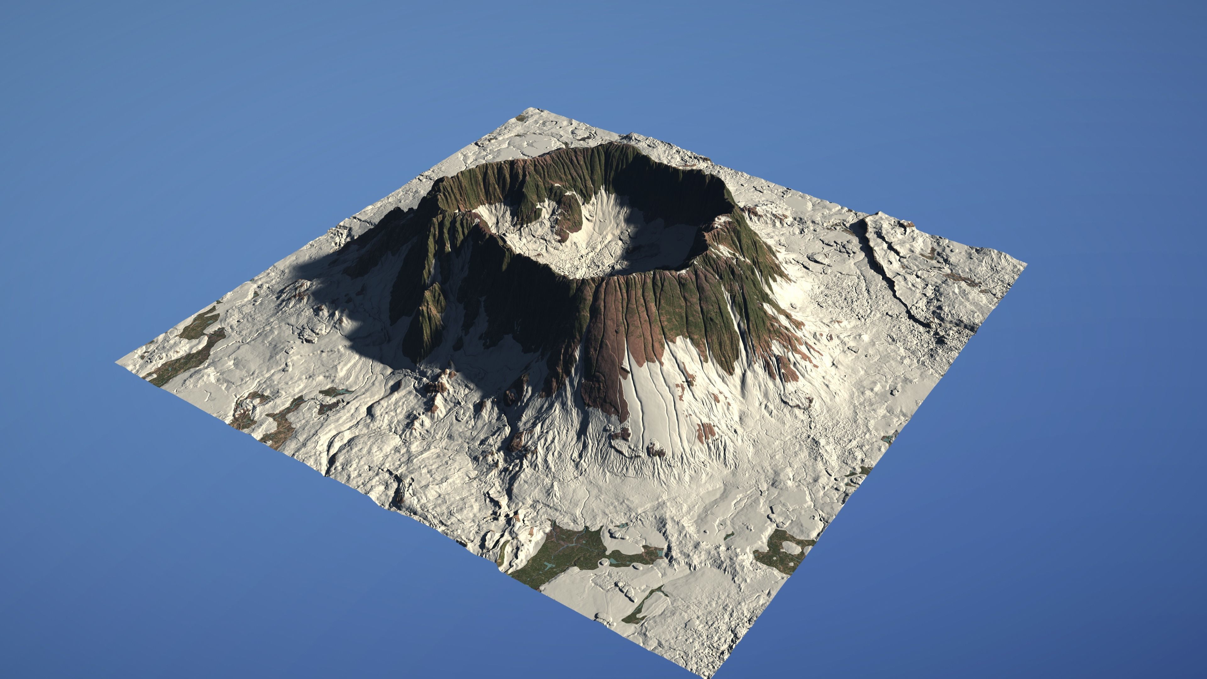 Landscape Environment Volcano Snow 03 Low-poly 3D model_11
