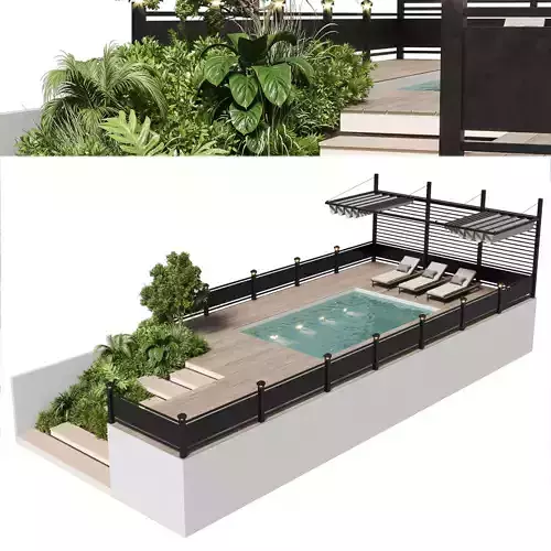 Landscape furniture with Pool and roof garden 22