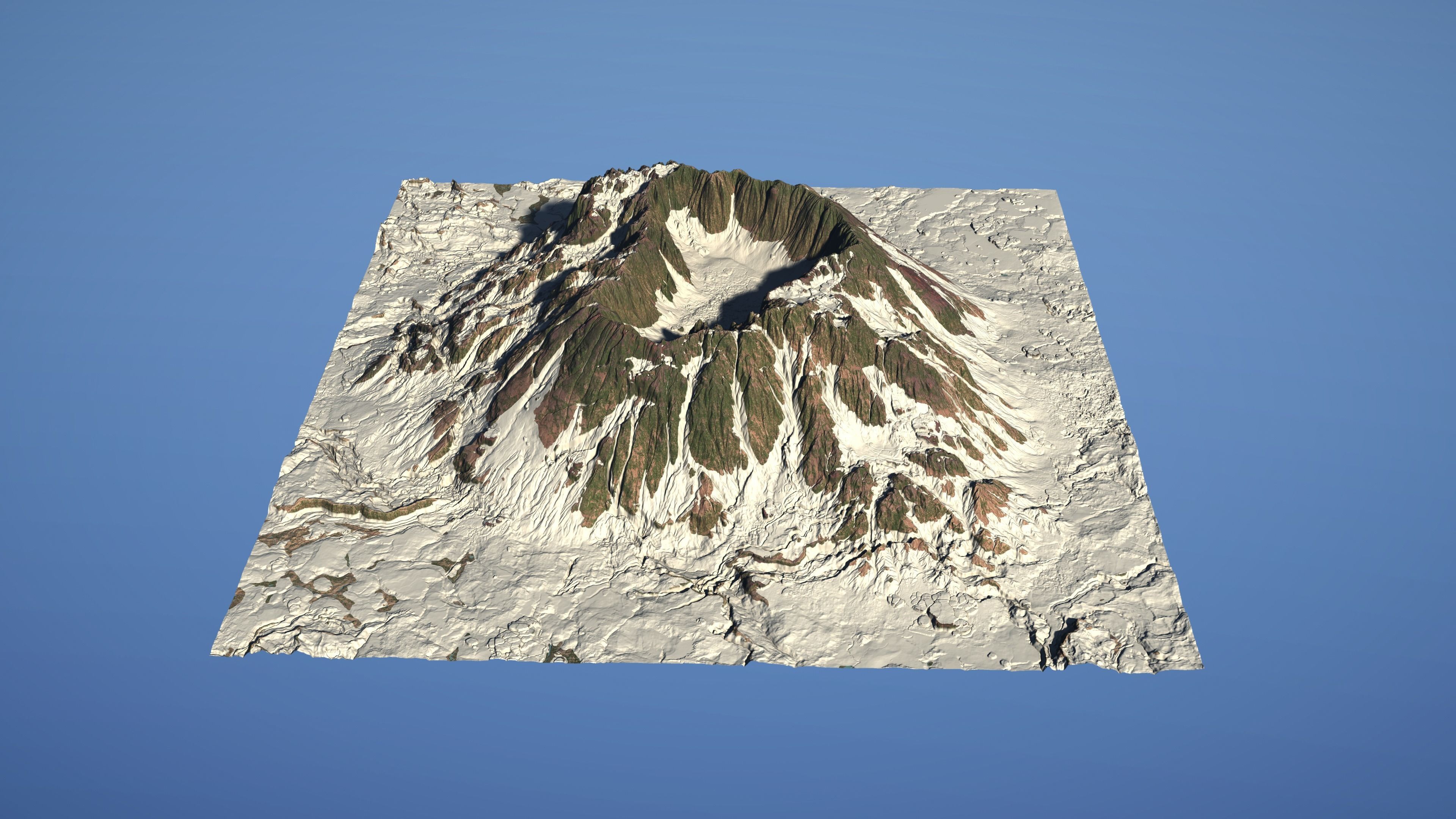 Landscape Environment Volcano Snow 04 Low-poly 3D model_25