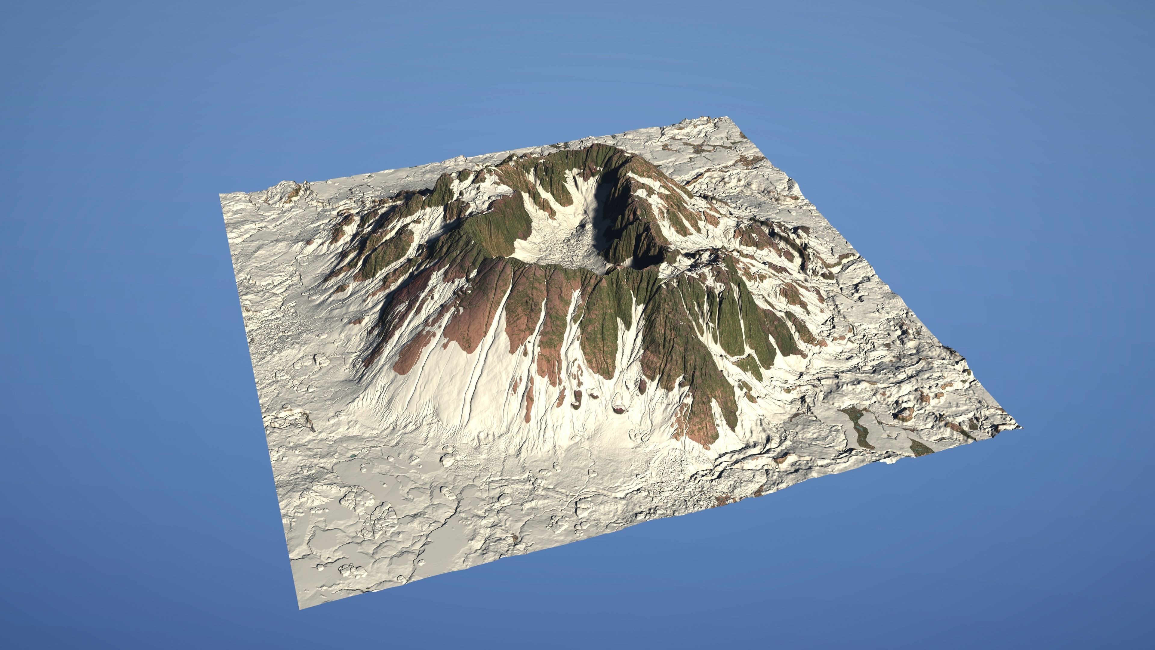 Landscape Environment Volcano Snow 04 Low-poly 3D model_12