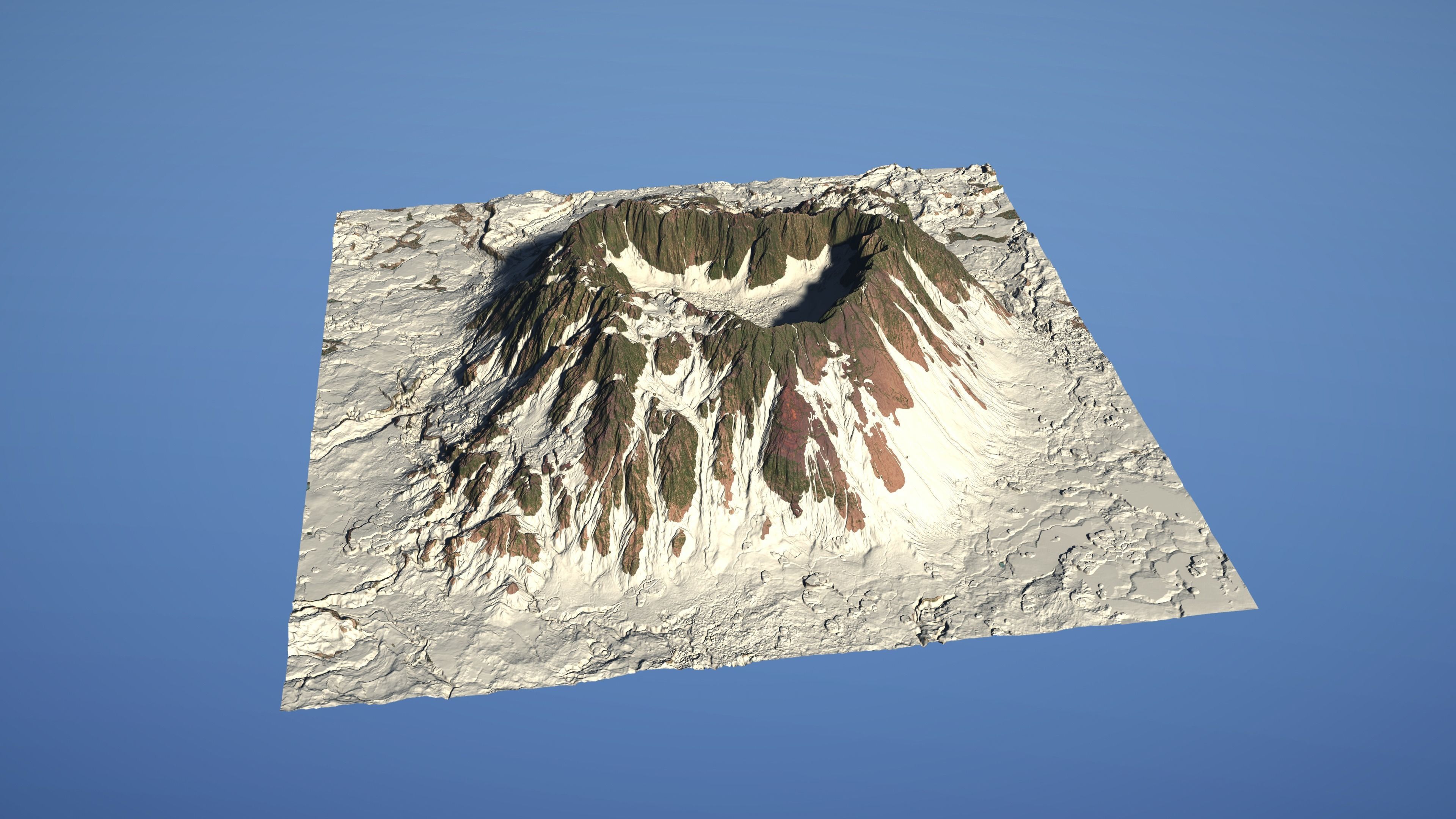 Landscape Environment Volcano Snow 04 Low-poly 3D model_7