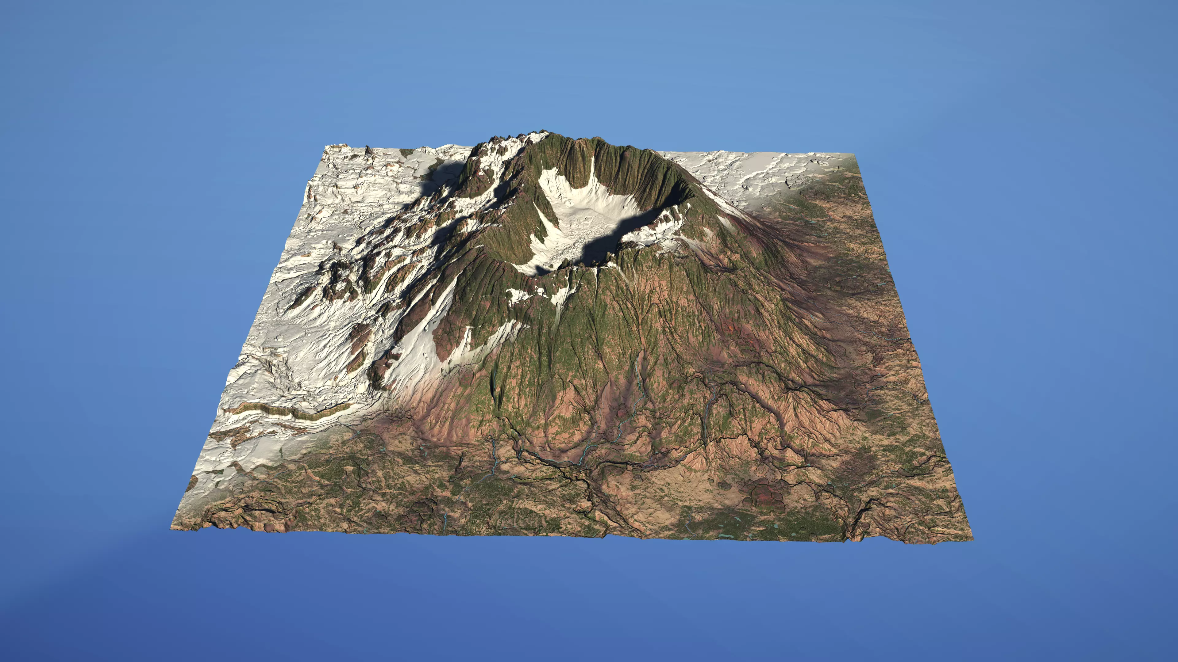 Landscape Environment Volcano Snow 04 Low-poly 3D model_0