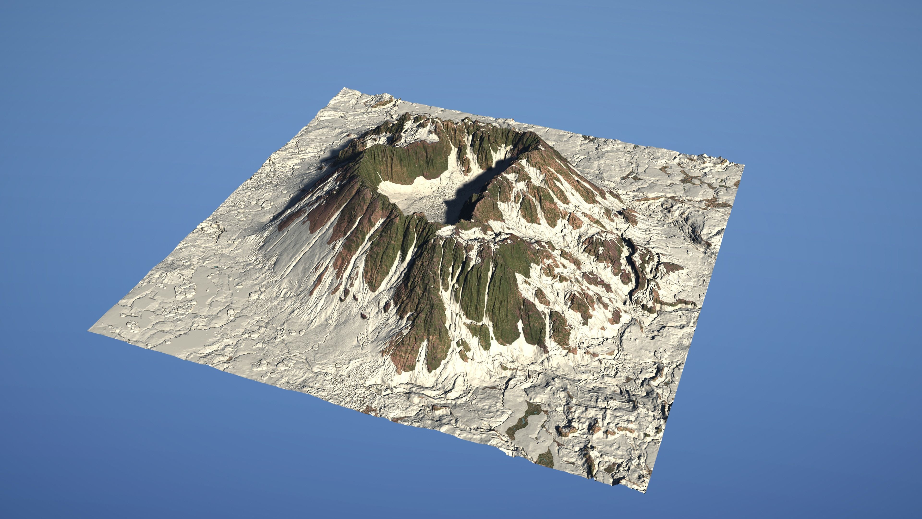 Landscape Environment Volcano Snow 04 Low-poly 3D model_15