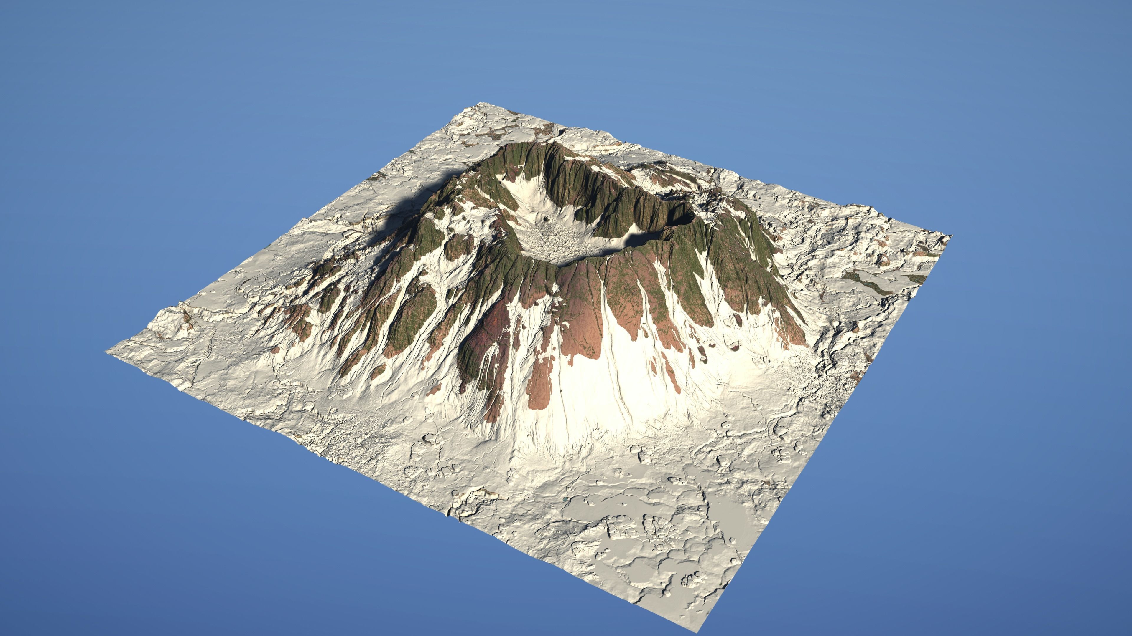 Landscape Environment Volcano Snow 04 Low-poly 3D model_10