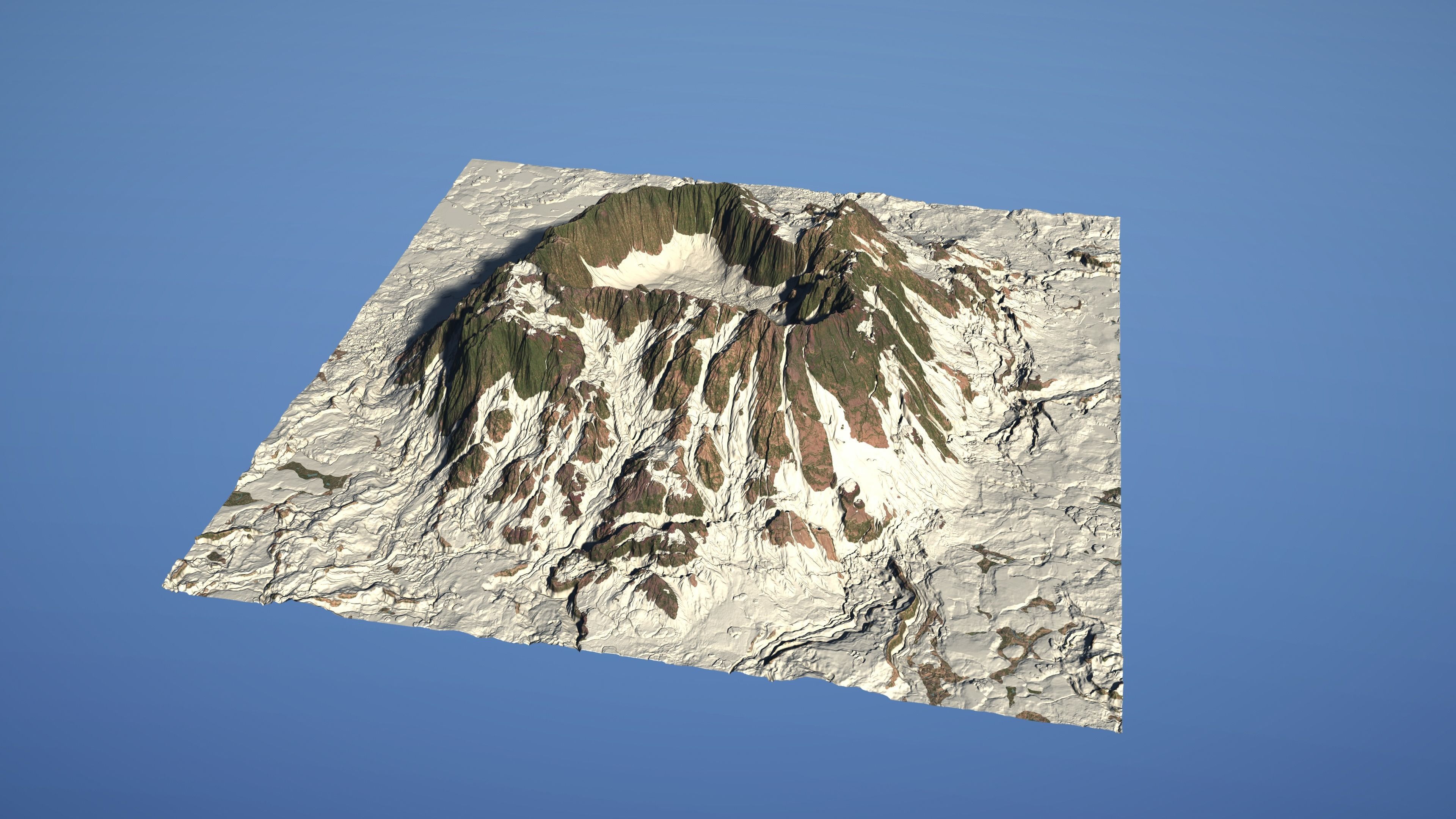 Landscape Environment Volcano Snow 04 Low-poly 3D model_20