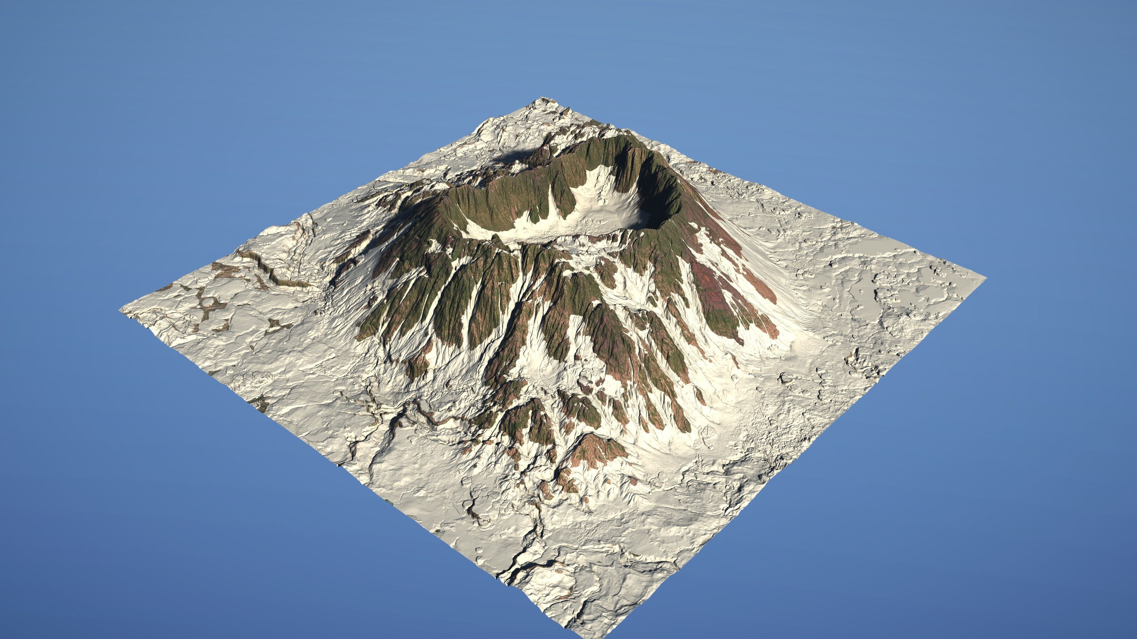 Landscape Environment Volcano Snow 04 Low-poly 3D model_5