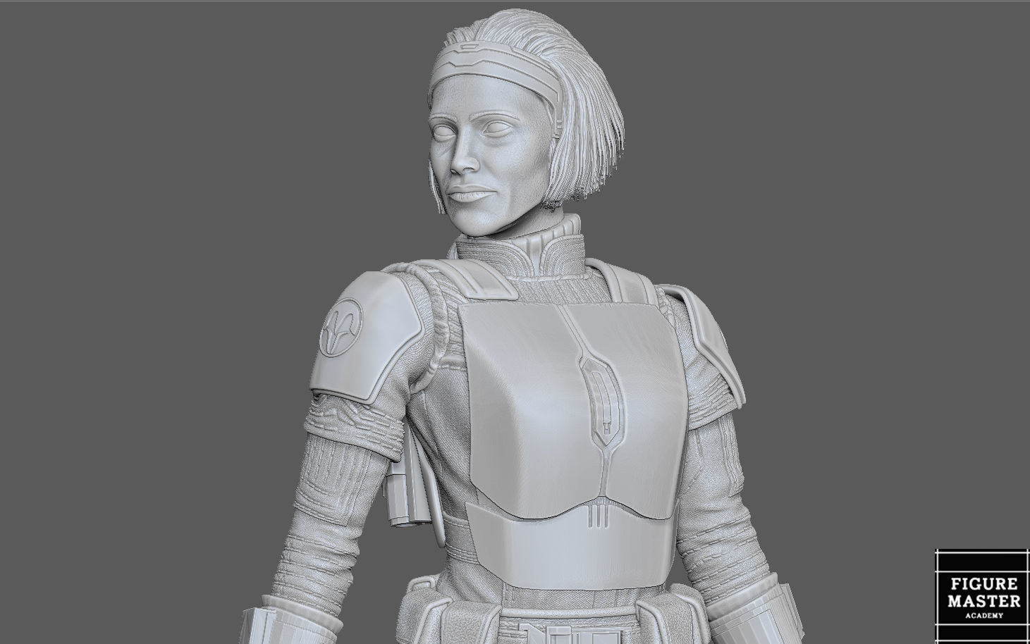 BO KATAN MANDALORIAN DISNEY STATUE 3D PRINT 3D print model_33