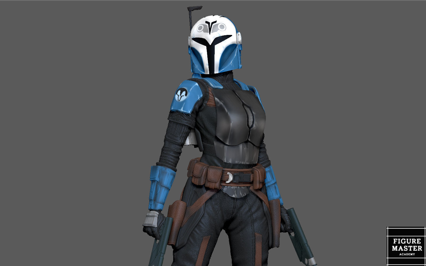 BO KATAN MANDALORIAN DISNEY STATUE 3D PRINT 3D print model_3