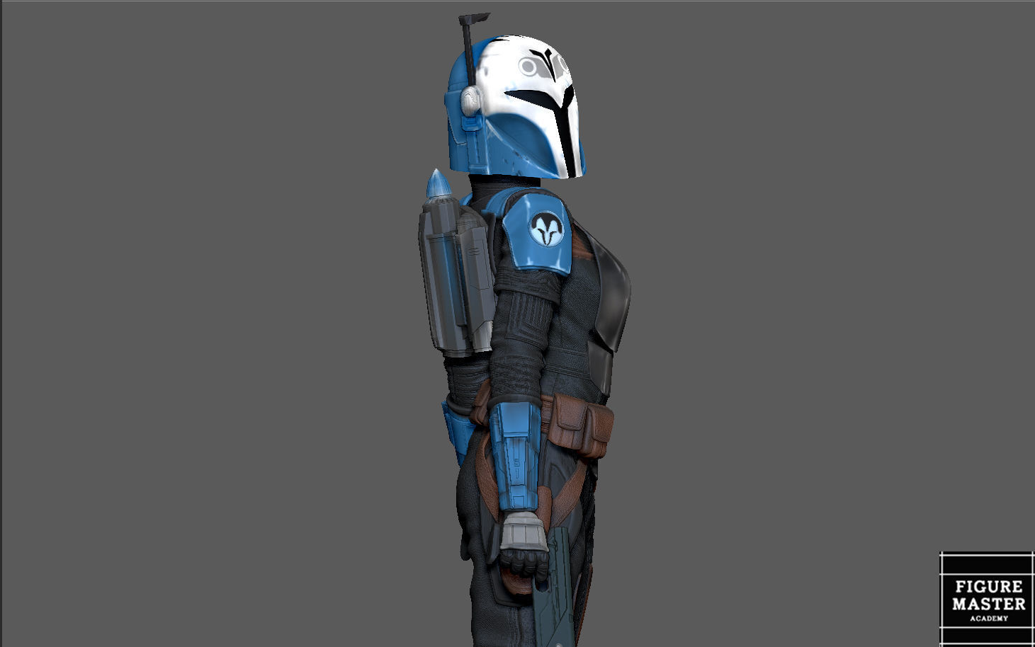 BO KATAN MANDALORIAN DISNEY STATUE 3D PRINT 3D print model_30