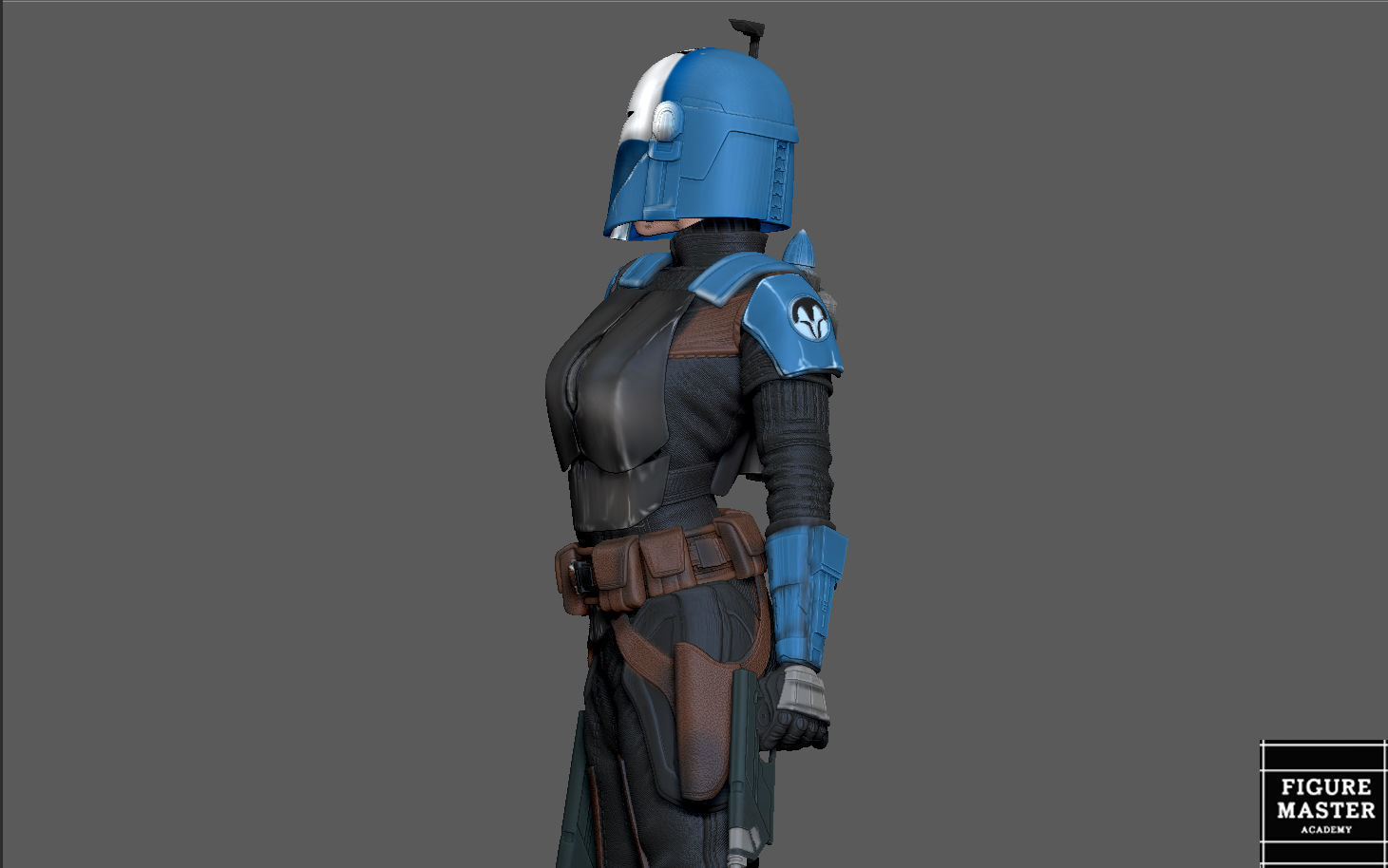 BO KATAN MANDALORIAN DISNEY STATUE 3D PRINT 3D print model_23