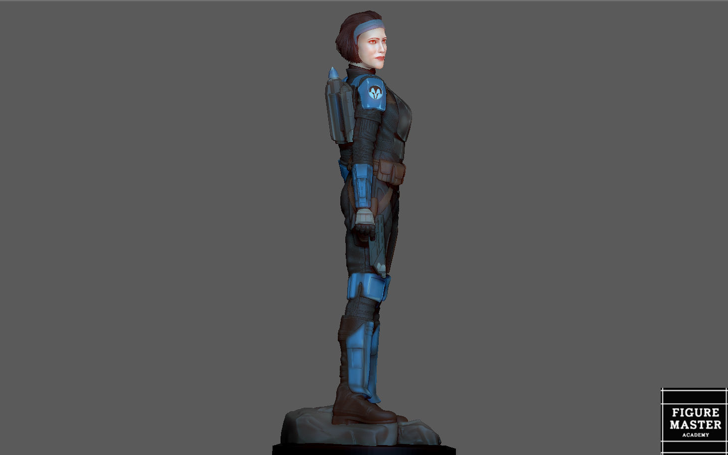 BO KATAN MANDALORIAN DISNEY STATUE 3D PRINT 3D print model_8
