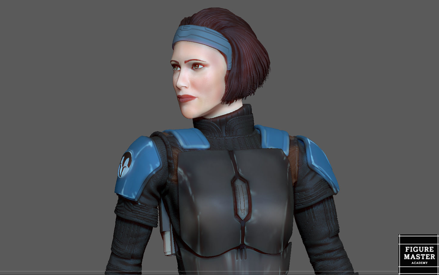 BO KATAN MANDALORIAN DISNEY STATUE 3D PRINT 3D print model_7