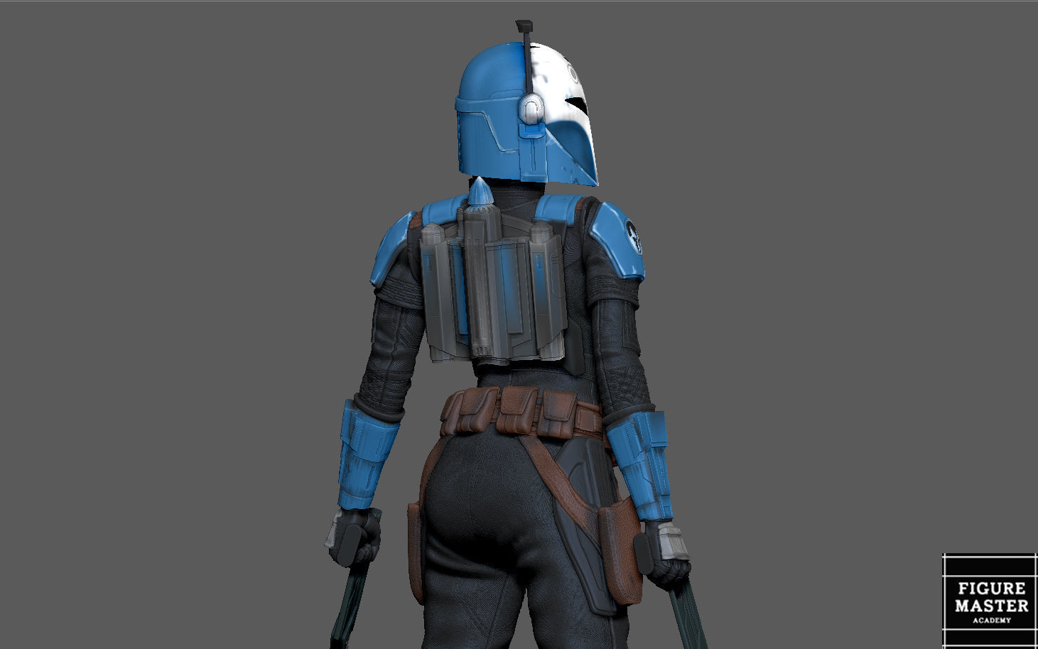 BO KATAN MANDALORIAN DISNEY STATUE 3D PRINT 3D print model_24