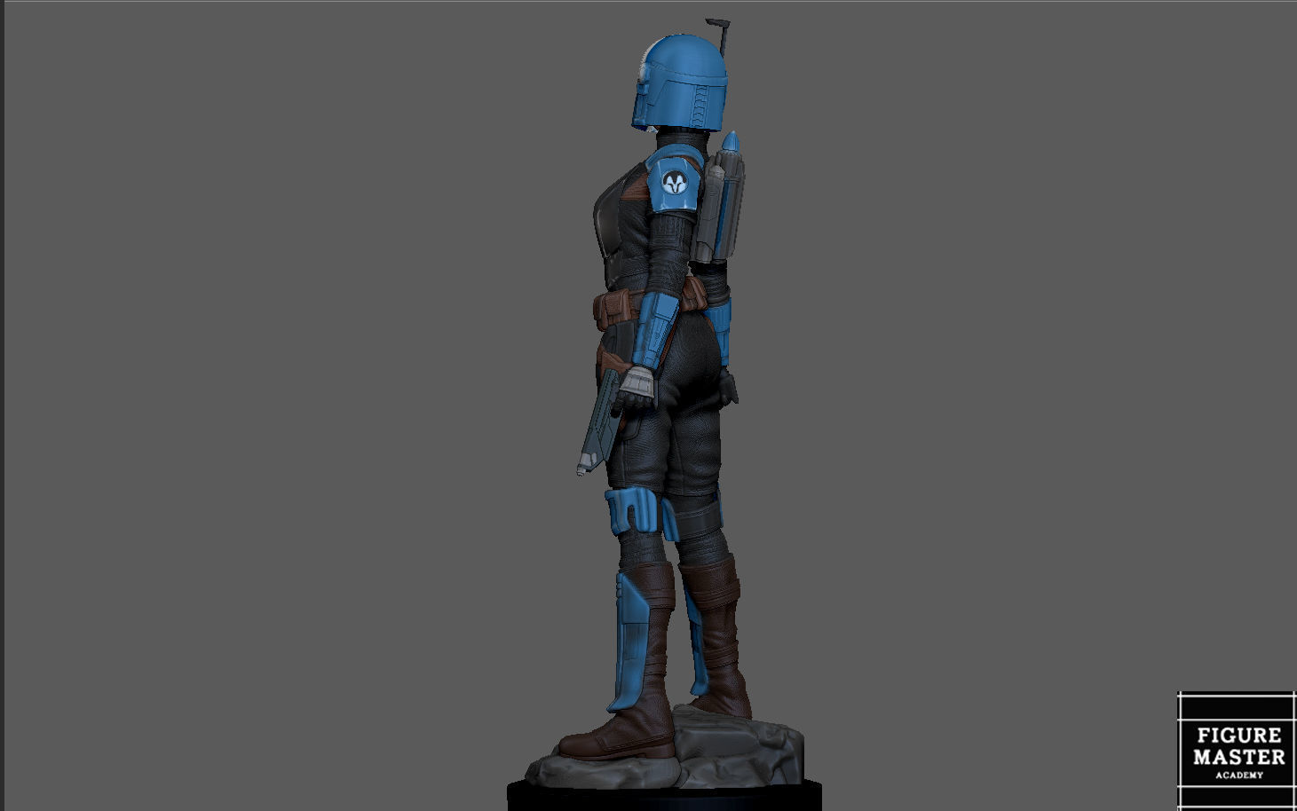BO KATAN MANDALORIAN DISNEY STATUE 3D PRINT 3D print model_14