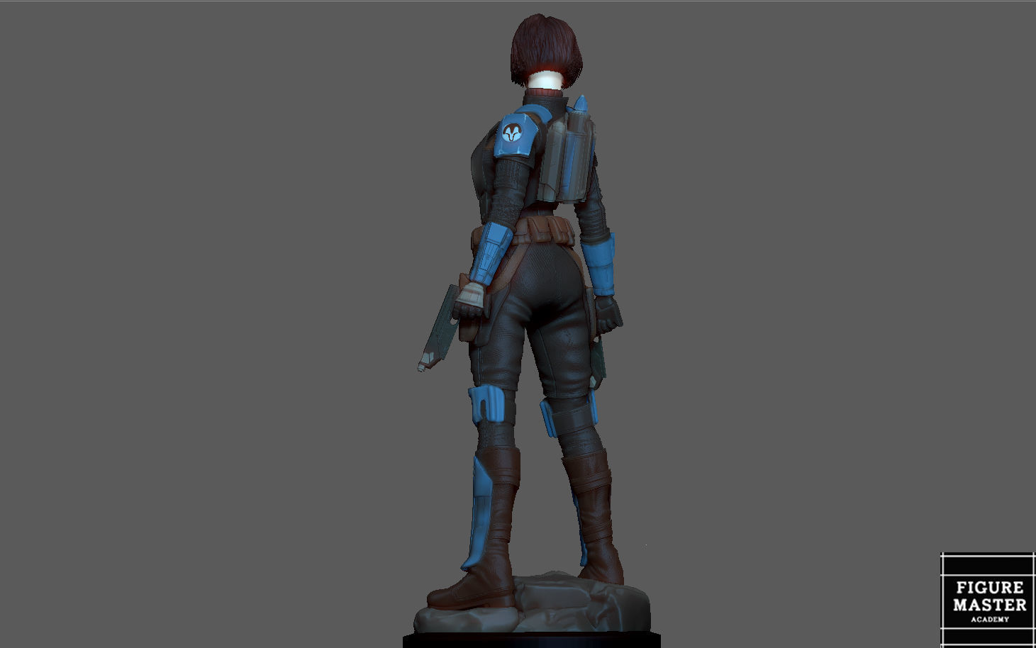 BO KATAN MANDALORIAN DISNEY STATUE 3D PRINT 3D print model_18