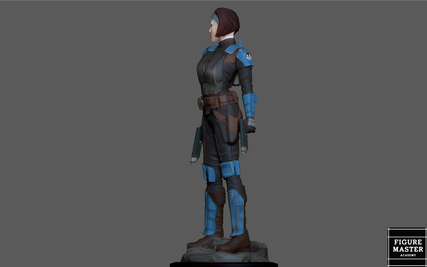 BO KATAN MANDALORIAN DISNEY STATUE 3D PRINT 3D print model_21