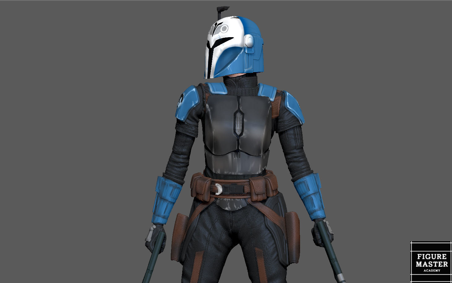 BO KATAN MANDALORIAN DISNEY STATUE 3D PRINT 3D print model_19